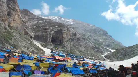 Yatri tents at the base camp below the Amarnath cave